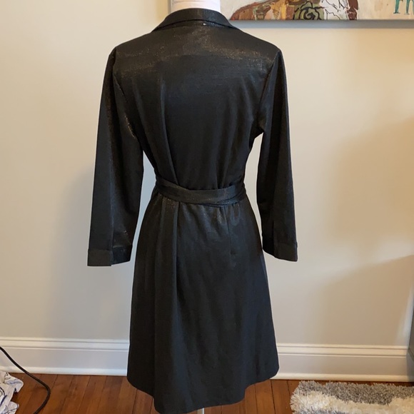 Julie Brown Black Metallic Wrap Dress - Picture 3 of 10